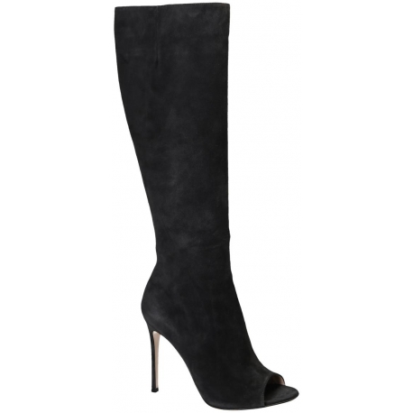 Gianvito Rossi knee high boots in Dark Gray suede leather - Italian ...
