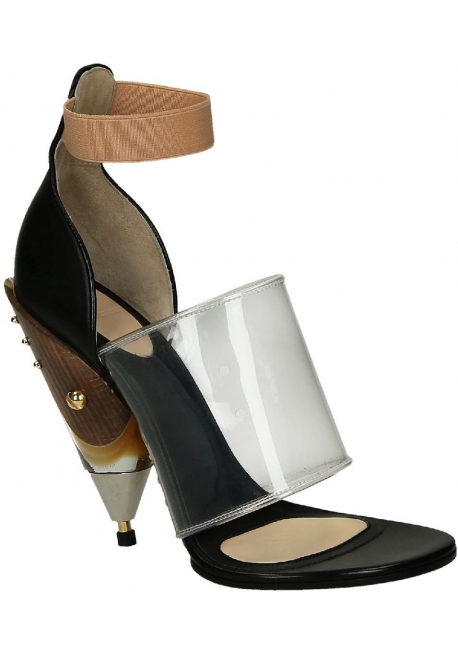 Givenchy block high heel sandals in black Calf leather - Italian Boutique