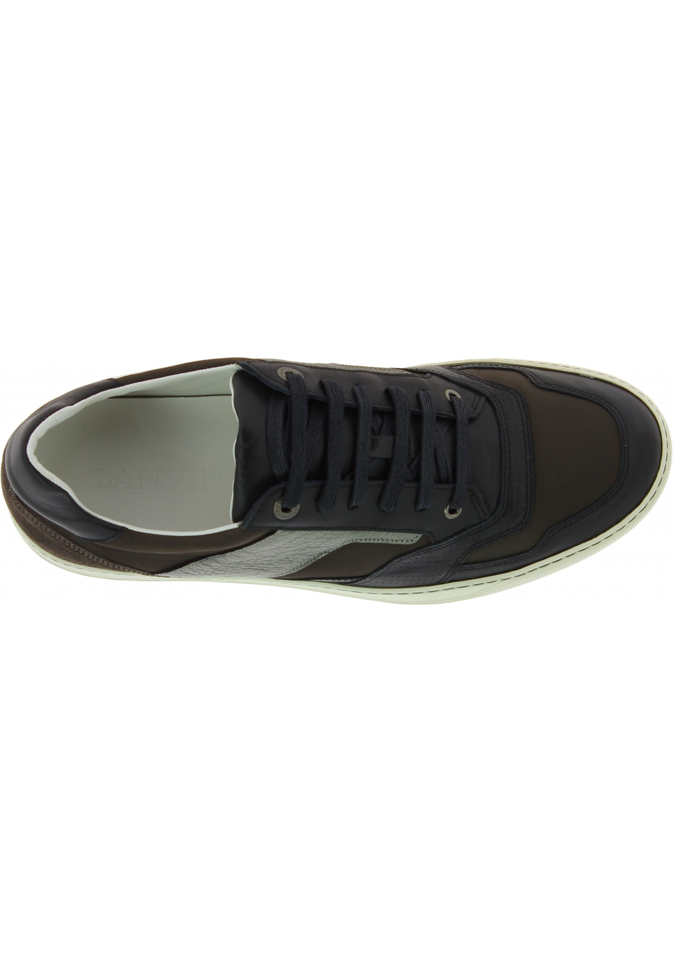 Lanvin men's lace up sneakers in black leather - Italian Boutique