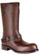 Bottega Veneta Woman's mid-calf ankle boots in brown leather with buckle strap