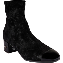 Giuseppe Zanotti Women's low heels ankle boots in black suede leather