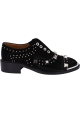 Barbara Bui Women's slip-on derby shoes in balck suede leather with silver studs