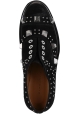 Barbara Bui Women's slip-on derby shoes in balck suede leather with silver studs