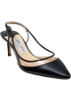 Jimmy Choo Women's slingback pump in black calfskin and transparent plexi