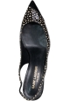 Saint Laurent Women's slingback pump in black patent leather with white triangles