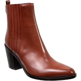 Sartore Women's heeled texan ankle boots in terracotta colored leather