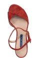 Stuart Weitzman Women's wedge sandals in red suede with ankle strap