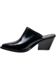 Barbara Bui Women's pointed toe mules shoes with heel in black brushed leather