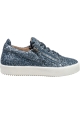 Giuseppe Zanotti Women's sneakers with blue glitter with laces and zips branded on the tongue