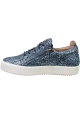 Giuseppe Zanotti Women's sneakers with blue glitter with laces and zips branded on the tongue