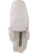 Chiara Ferragni Women's square toe mules sandals in white patent leather and internal fur