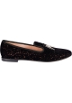 Giuseppe Zanotti Women's loafers shoes in black and copper velvet with metal horns