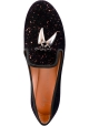 Giuseppe Zanotti Women's loafers shoes in black and copper velvet with metal horns