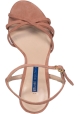 Stuart Weitzman Women's heeled sandals in blush pink suede leather with ankle strap