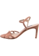 Stuart Weitzman Women's heeled sandals in blush pink suede leather with ankle strap