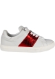 Barbara Bui women's low sneakers in white leather with red python side band