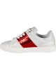 Barbara Bui women's low sneakers in white leather with red python side band