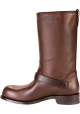 Bottega Veneta Woman's mid-calf ankle boots in brown leather with buckle strap