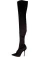 Vetements Thigh boots with stiletto heel for women in black satin