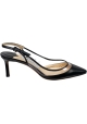 Jimmy Choo Women's slingback pump in black calfskin and transparent plexi