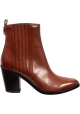 Sartore Women's heeled texan ankle boots in terracotta colored leather