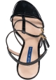 Stuart Weitzman Women's high heel sandals in black patent leather with double buckle