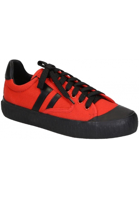 red low top sneakers