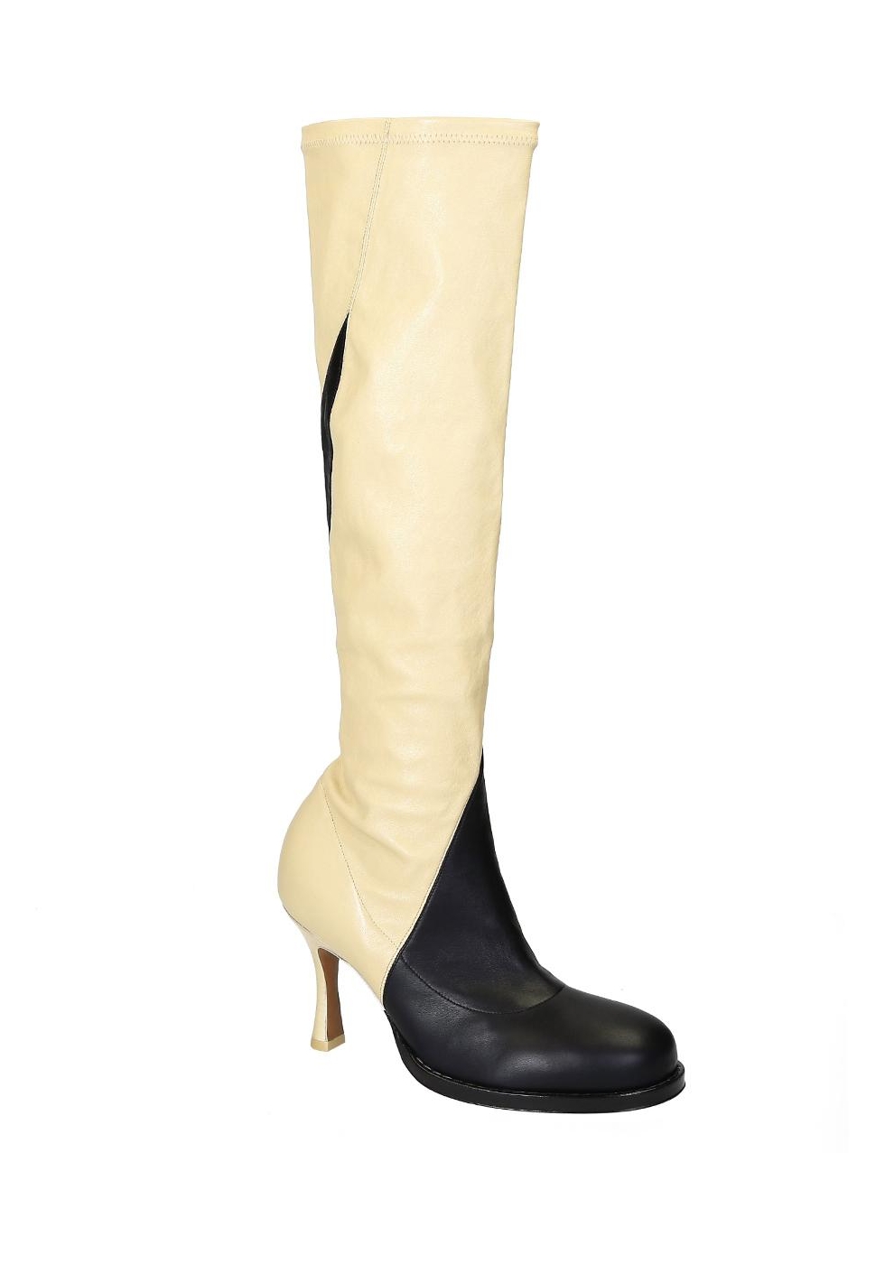 Céline knee high boots in black/off 