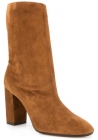 Aquazzura Women's mid-calf square heeled booties in Light Brown Suede leather