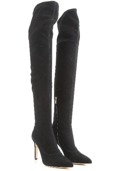 di black suede over the knee boots